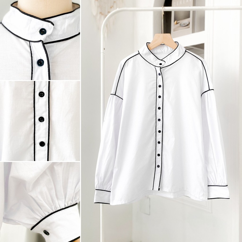 ASYIFA KEMEJA LENGAN BALON WANITA BAHAN KATUN PARIS | BAJUYUNI