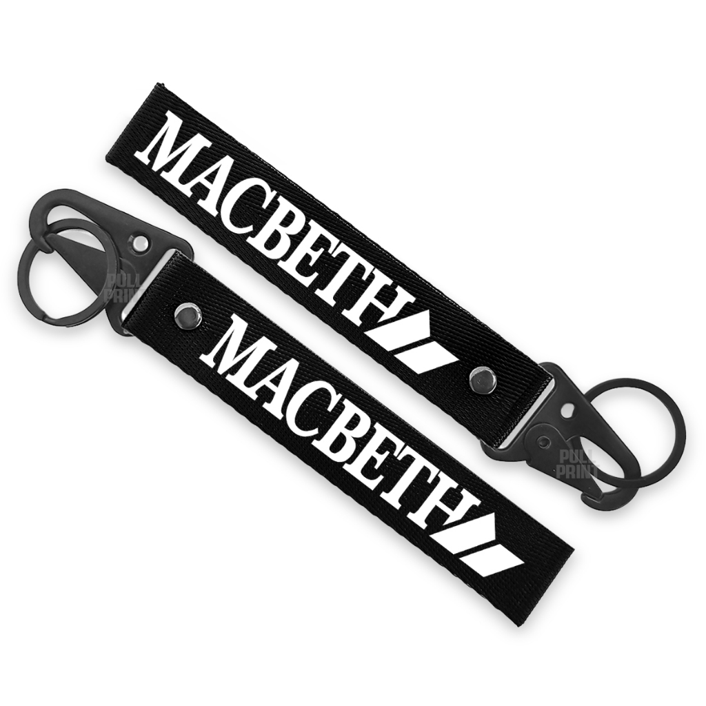 Webbing Keychain Gantungan kunci unik dan multifungsi bahan nylon premium motif Macbeth banyak pilih