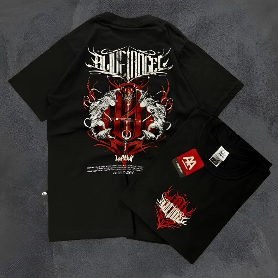 Kaos Distro Pria Lengan Pendek Motif Metal Underground Black T-shirt Apparel Katun Hitam Premium Str