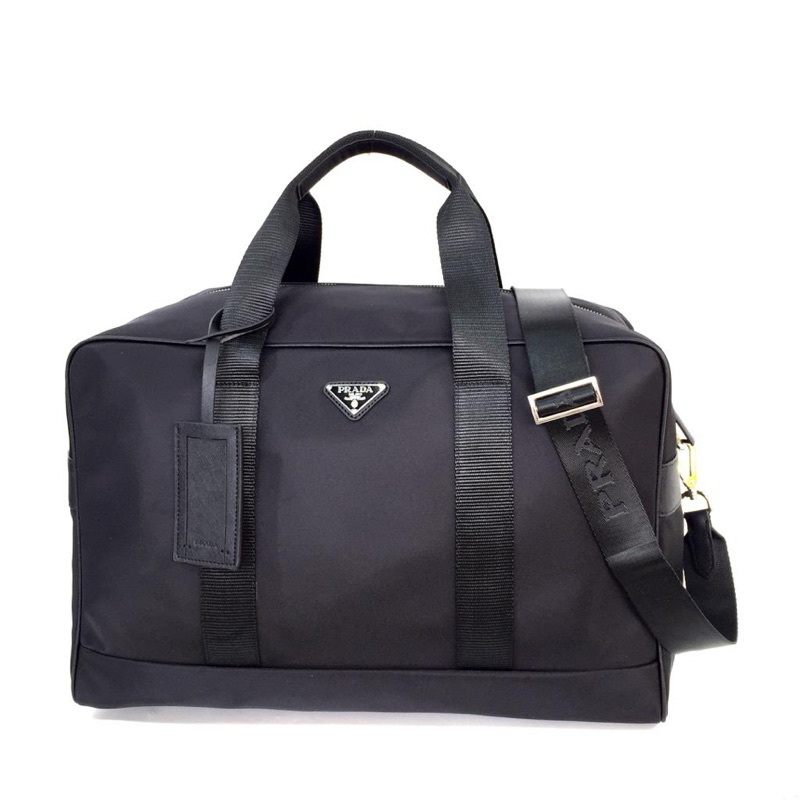 PD Nylon Plain Logo Outlet Boston Bags