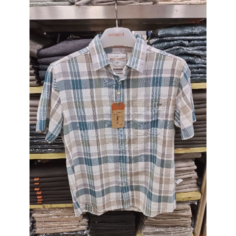 watchout kemeja pria lengan pendek