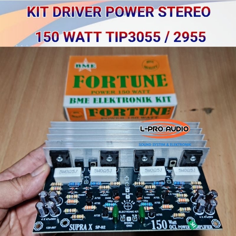 Kit driver power amplifier stereo 150 watt TIP3055 TIP2955
