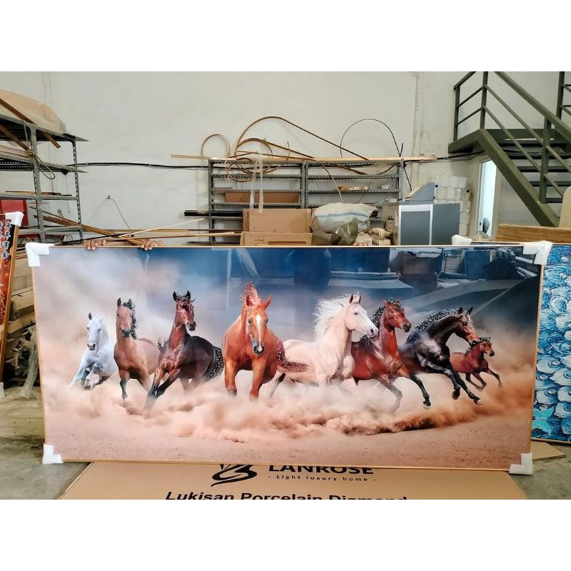 lukisan Porcelain Diamond 5d lukisan gambar kuda