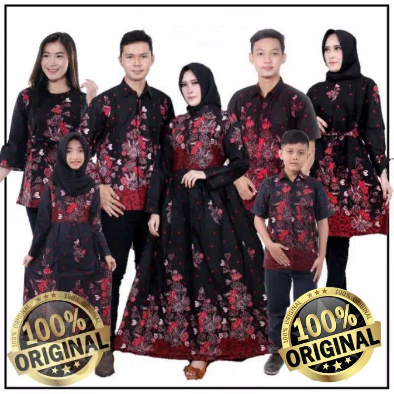BATIK KELUARGA  KATUN PRIA DAN WANITA AYAH IBU ANAK CEWEK ANAK COWOK KATUN BATIK COPLE FAMILY SARIMB