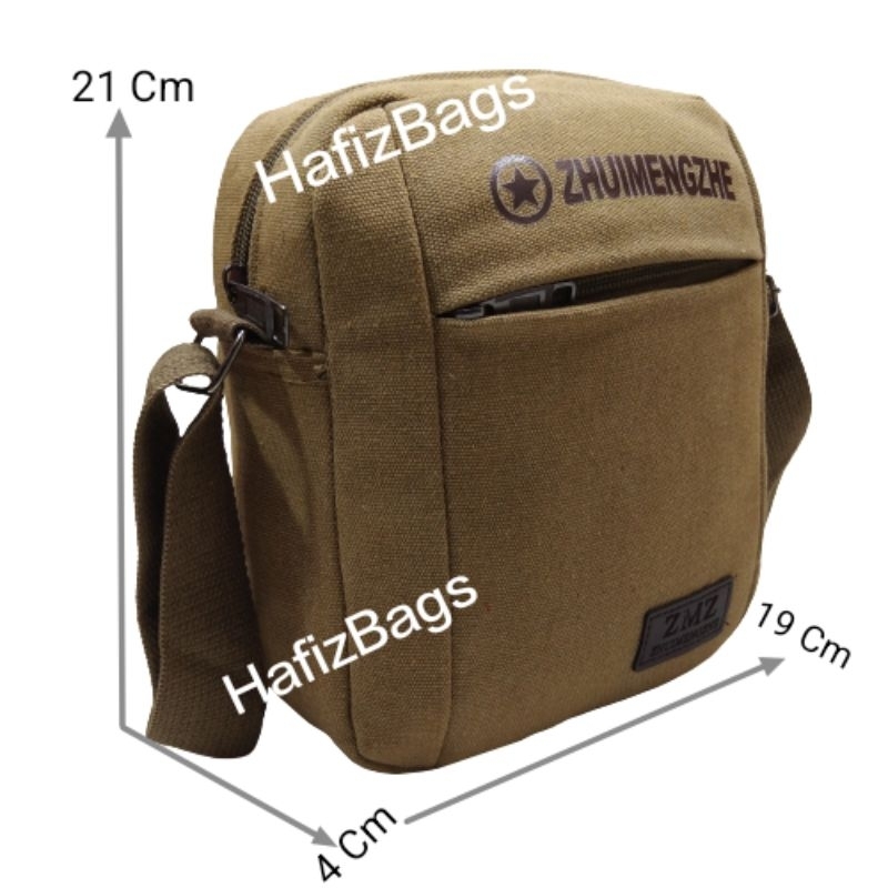 COD/Tas Selempang Kanvas/Tas Kanvas Selempang Pria/Tas Selempang Bahu Kanvas 3302