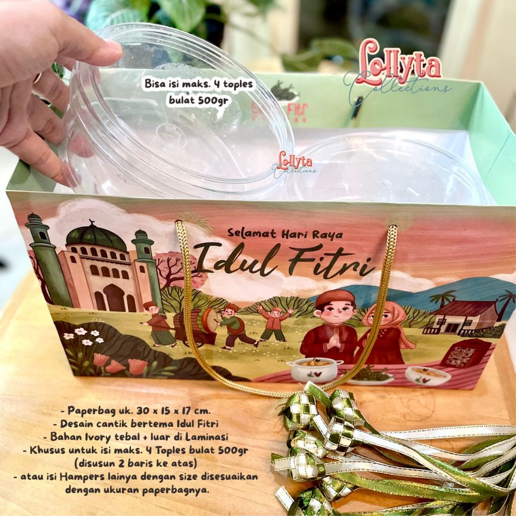 

Paperbag Idul Fitri size 30 x 15 x 17 cm tema Kampung Halaman