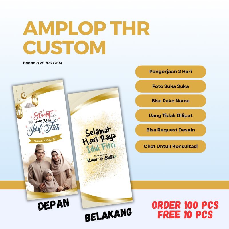 Amplop Lebaran Custom Foto Ukuran Besar