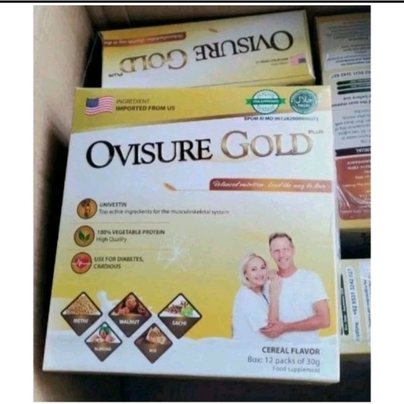 

0OVISURE GOLD MILK ASLI 100% ORIGINAL 12 SACHET 1 BOX SUSU TULANG SENDI YANG SEHAT