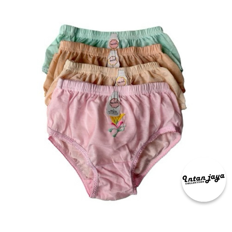 6 Pcs CD MELINA Celana Dalam Wanita Remaja - Jumbo Sablon Bordir Katun Kaos