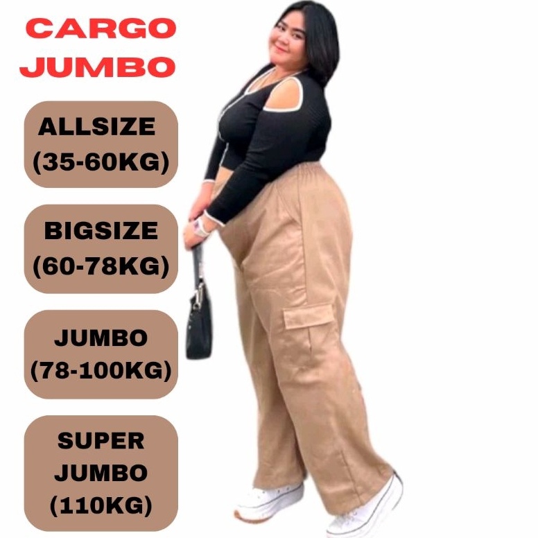 ART B36O Celana Cargo Wanita Jumbo Highwaist Premium Cargo Wanita BIG SIZE JUMBO  Kulot Cargo Jumbo 