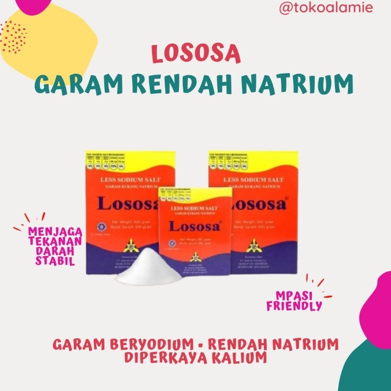 

LOSOSA 250Gr GARAM SEHAT RENDAH NATRIUM ED THN 2028 - GARAM DIET HIPERTENSI - GARAM BERYODIUM PLUS KALIUM RENDAH NATRIUM