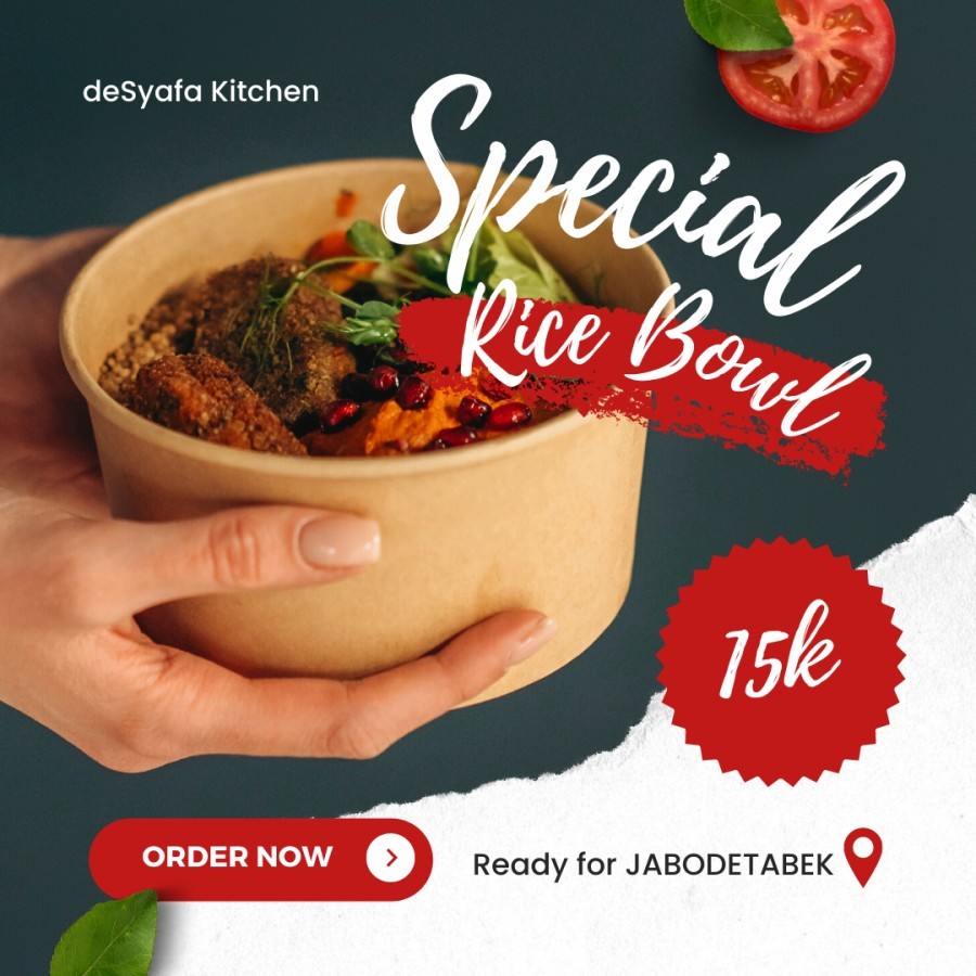 

Rice Bowl / Rice Box Nasi Rames Ayam / Telur Balado/ Rendang Daging