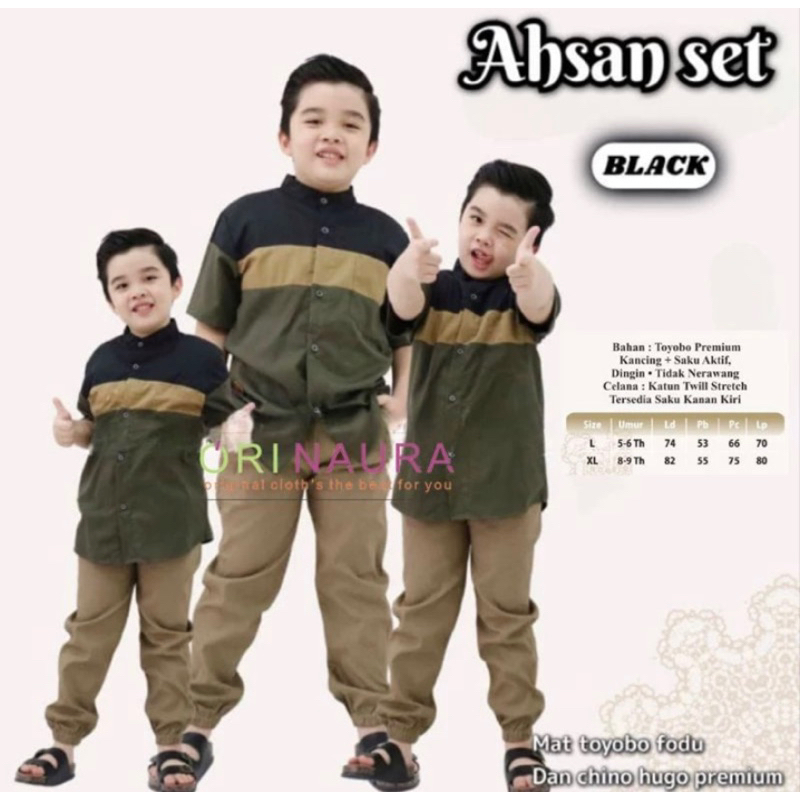 Koko ahsan set ori naura / original naura / koko anak naura / setelan koko anak set