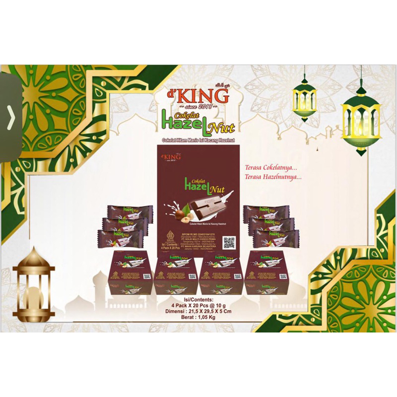 

Coklat Kacang Hazelnut D’King 1 Dus Isi 4 Pack