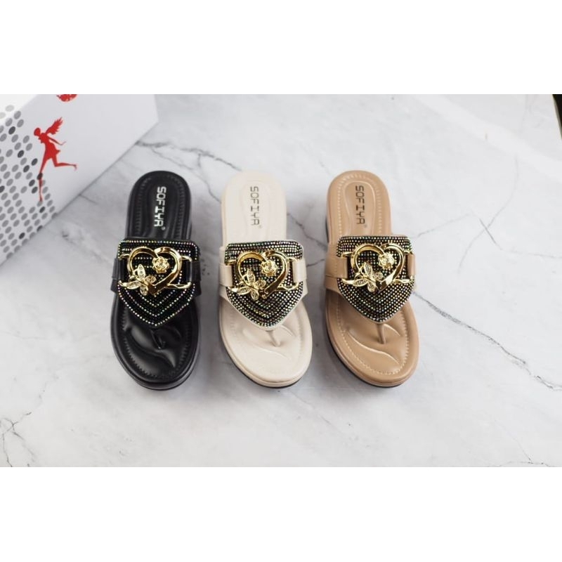 SANDAL JEPIT WEDGES WANITA SOFIYA TERBARU 5978-30 ASLI ORIGINAL