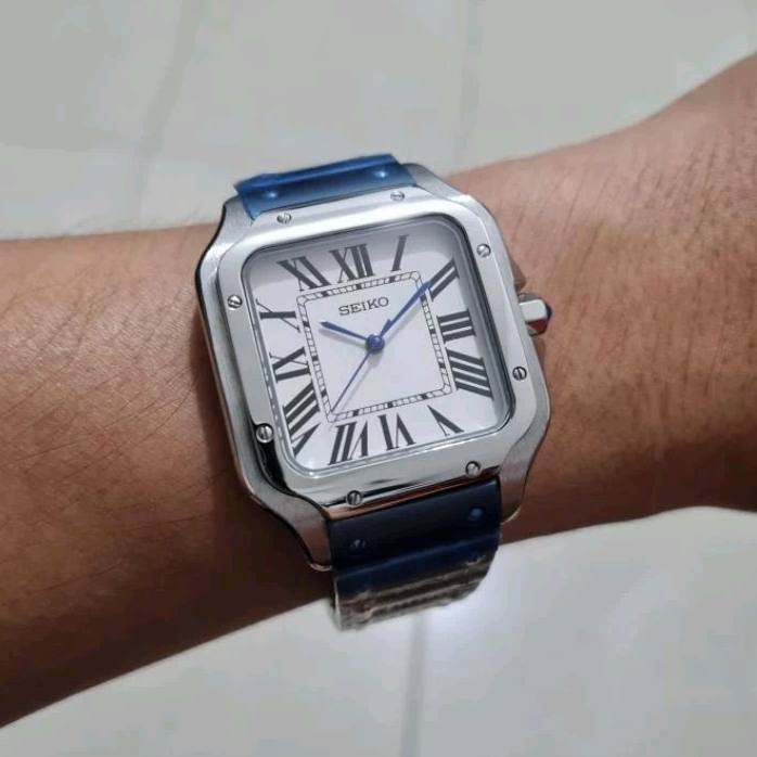 Jam tangan Automatic SEIKO Mod Santos Custom Sapphire NH35 Original include box