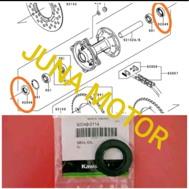 Seal tromol belakang klx 150 Original