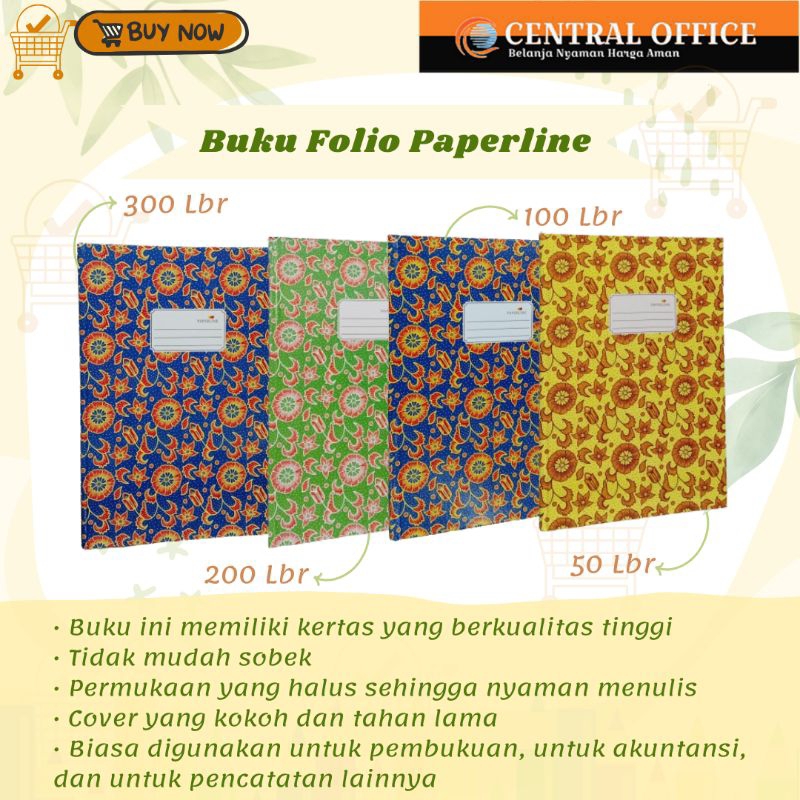 

Buku Folio Hardcover Paperline 300Lbr/200Lbr/100Lbr/50Lbr