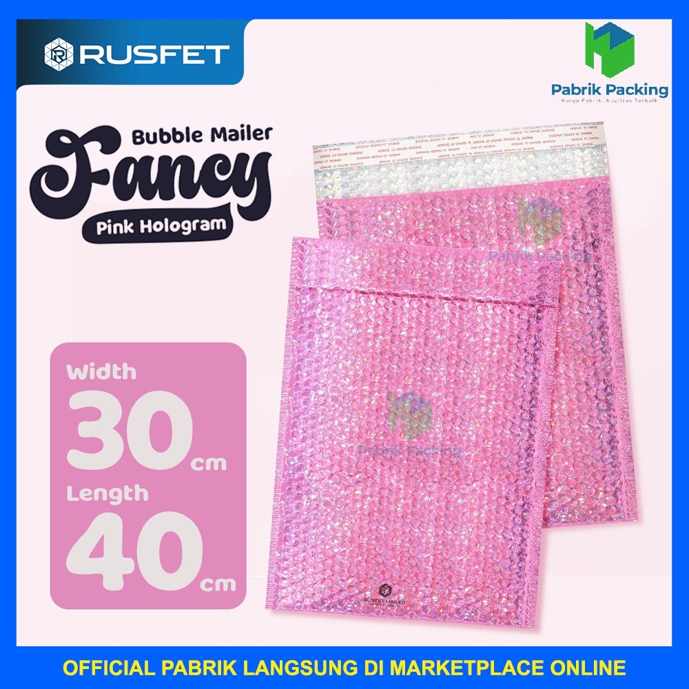 

AMPLOP BUBBLE MURAH|BUBBLE MAILER|BUBBLE PACKING PINK HOLOGRAM 30CM X 40CM