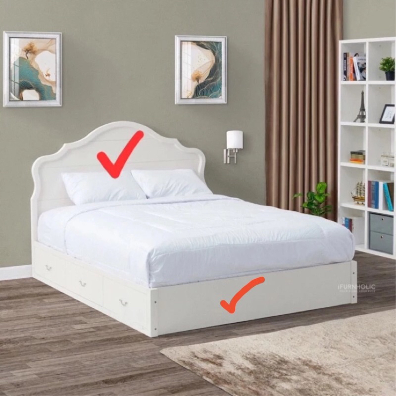 Tempat Tidur Duco Putih Laci Minimalis