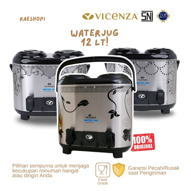 Vicenza Waterjug 12 Liter Twin Series VM1202WJ motif Padi/Camelia