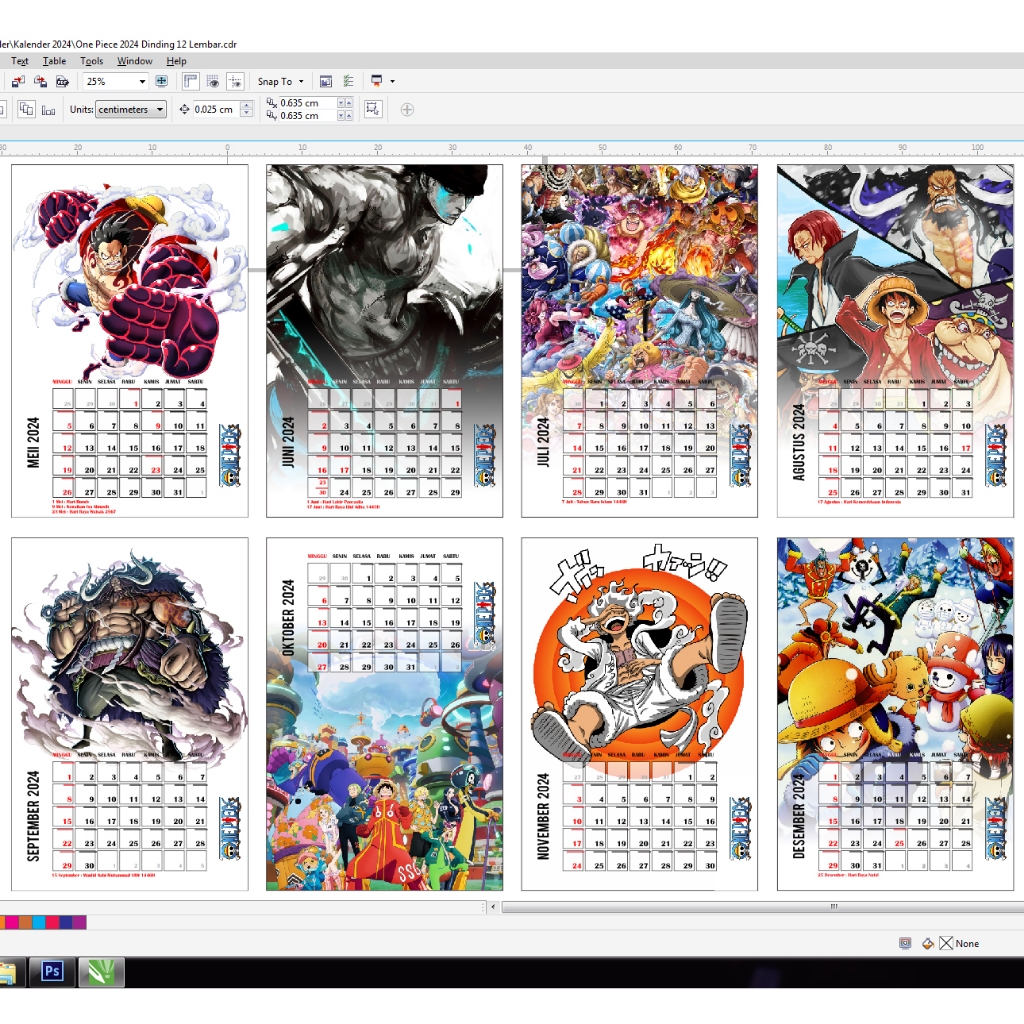 

Kalender Dinding 2025 ONE PIECE Desain Bebas Bisa Custom