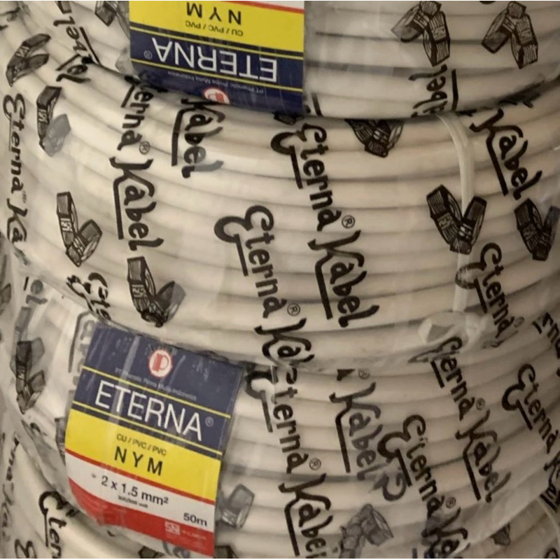 Kabel Eterna NYM 2X1.5 Meteran / Kabel Listrik Eterna 2x1,5