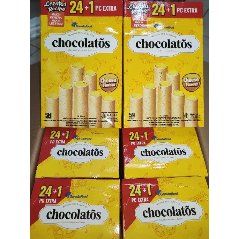 

Gery Chocolatos long wafer Roll rasa keju 14gr 1box isi 24+1 pcs