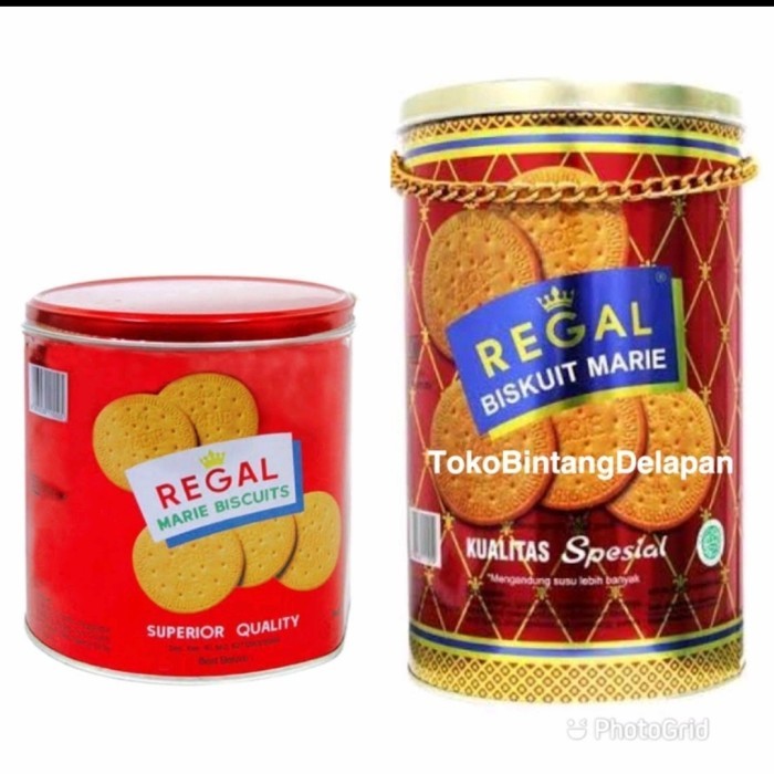 

Regal Biskuit Marie Biscuits Susu Marrie Kemasan Kaleng 550Gr & 1Kg