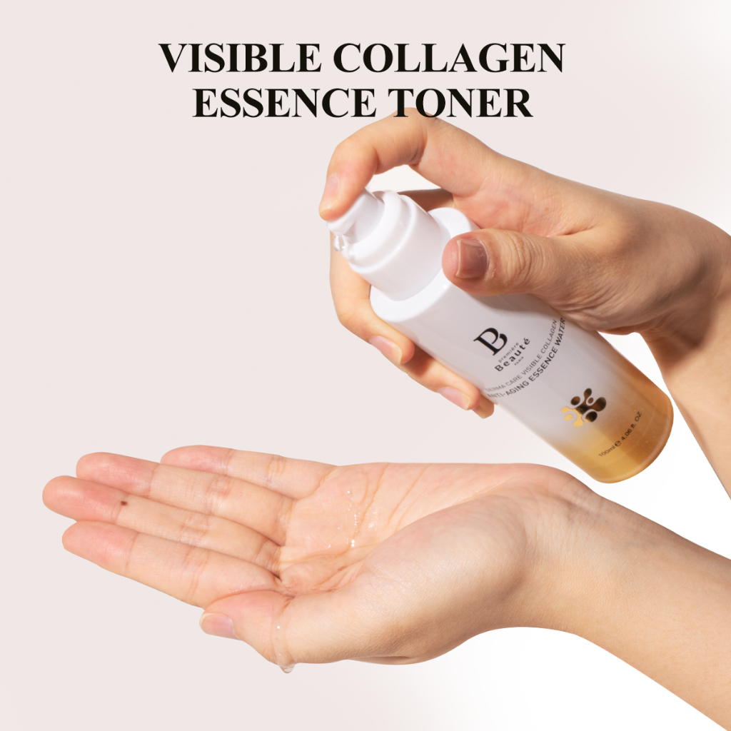 [BPOM]𝗣𝗥𝗘𝗠𝗜𝗘𝗥𝗘 𝗕𝗘𝗔𝗨𝗧𝗘 DERMA CARE VISIBLE COLLAGEN ANTI-AGING ESSENCE Repair Toner 100ML Whitening Moisturize Repair Water Rebuild Skin Barrier  DERMA CARE