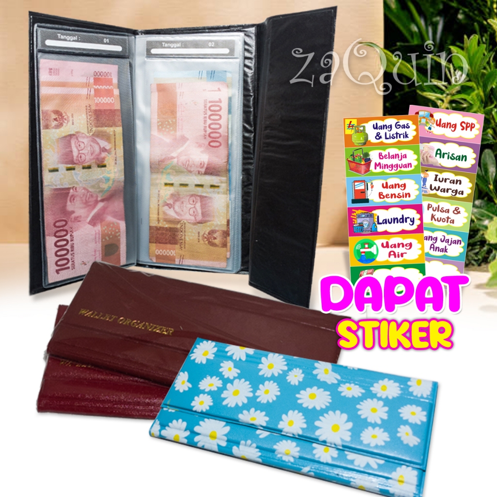 Dompet Disiplin Keuangan Pintar Mengatur Keuangan Pengatur uang Belanja Bulanan Wallet organizer Mot