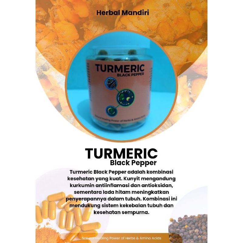 Turmeric Black Pepper Kapsul Kunyit lada hitam 100 kapsul