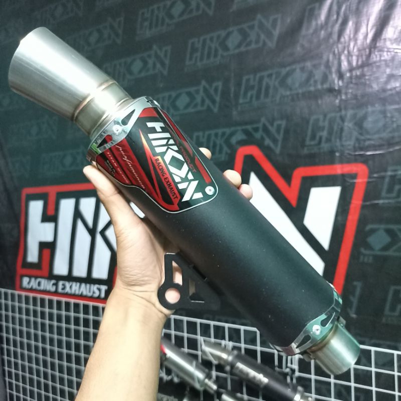knalpot sampong coating (silincer only) original hiken racing exhaust ( emblem)