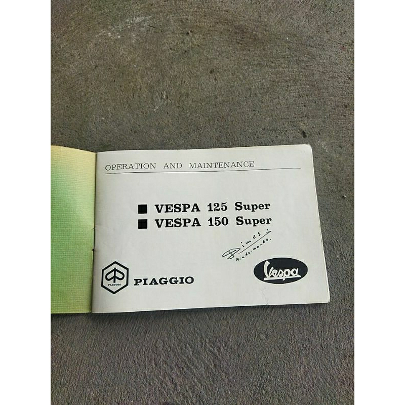 Manual book/buku panduan vespa super vnc vbc original