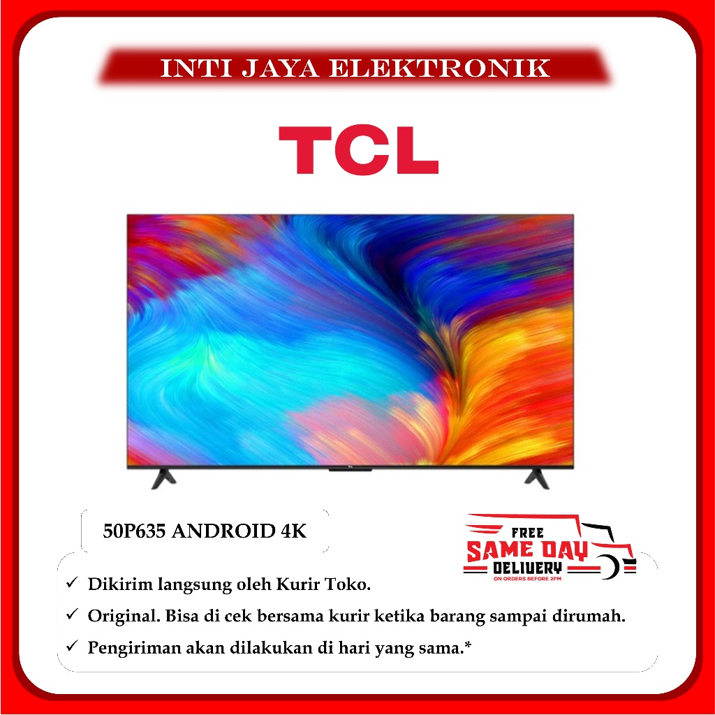 TV TCL 50INCH UHD 4K ANDROID 11 GOOGLE TV TCL 50P635 4K HDR 50 INCH