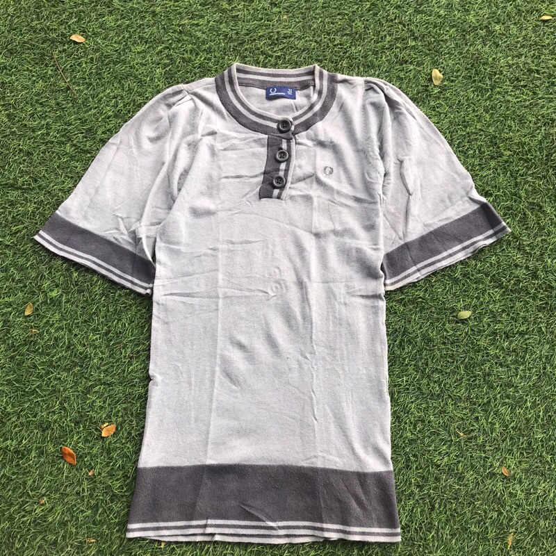Fred Perry polo grand dad Woman Girl Knitwear Grey Marl