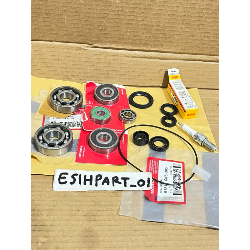 Bearing rasio plus laher kruk as set + seal mesin komplit Honda Supra grand Win fit lama Supra x lam