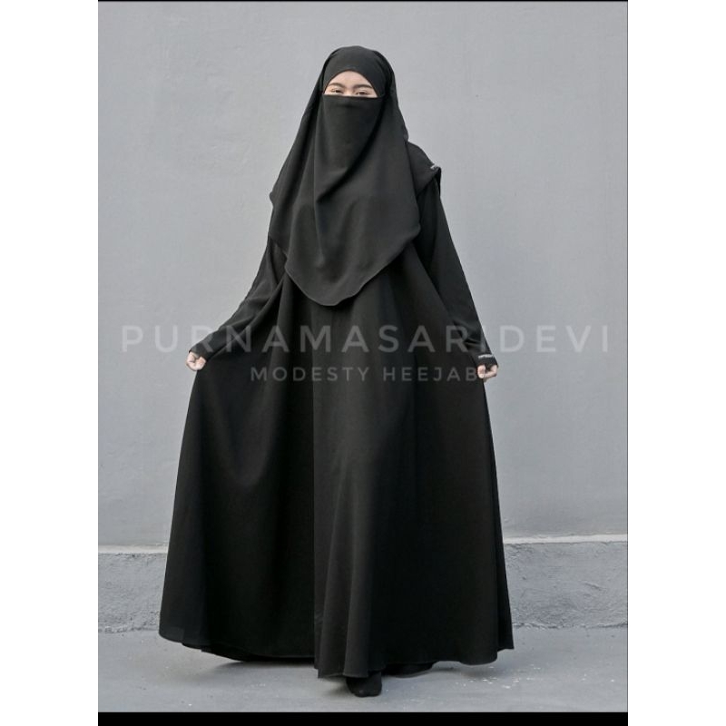 new french khimar FK tyrelle black pekat hitam by PURNAMASARI DEVI PSD FK