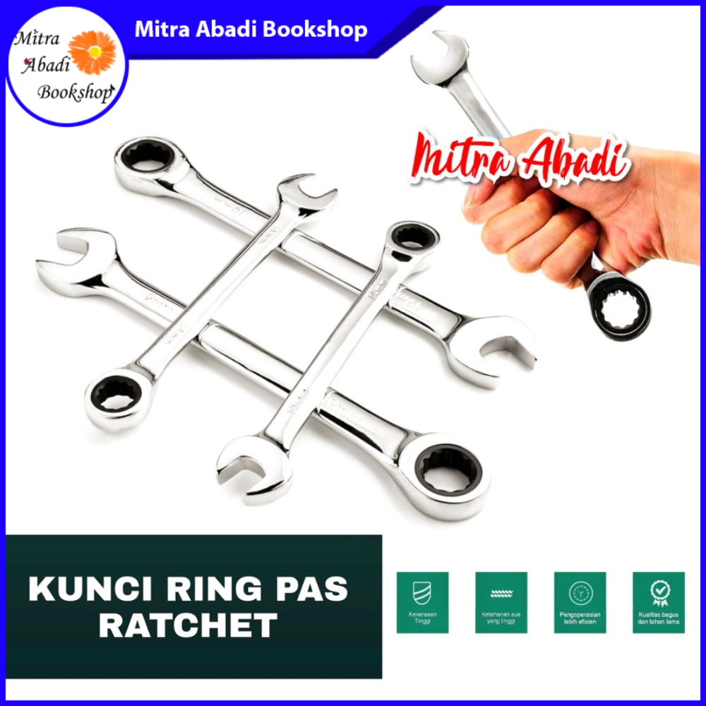 Kunci Ring Pas Ratchet Wrench 10mm 12mm 13mm 14mm