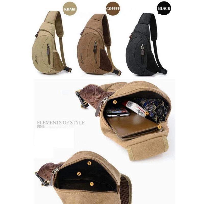 Tas Selempang/Slempang Bodypack Kanvas Macho