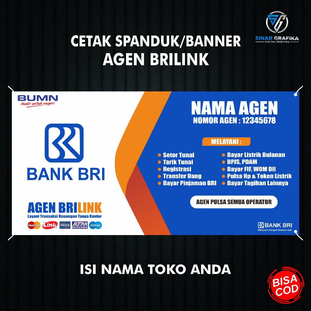 SPANDUK BRI Link murah/ banner brilink