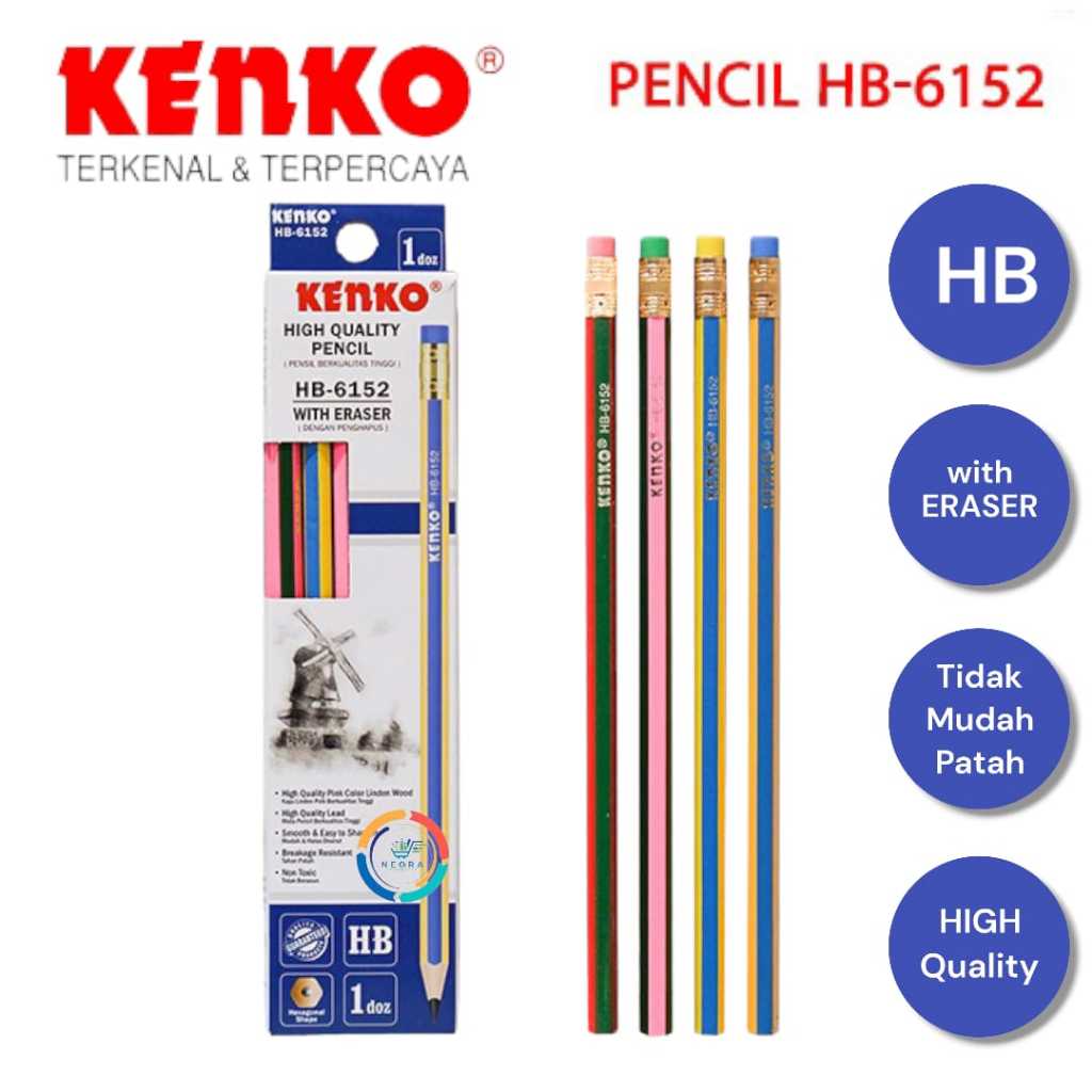 

Kenko Pensil Tulis HB-6152 | @ 12Pcs