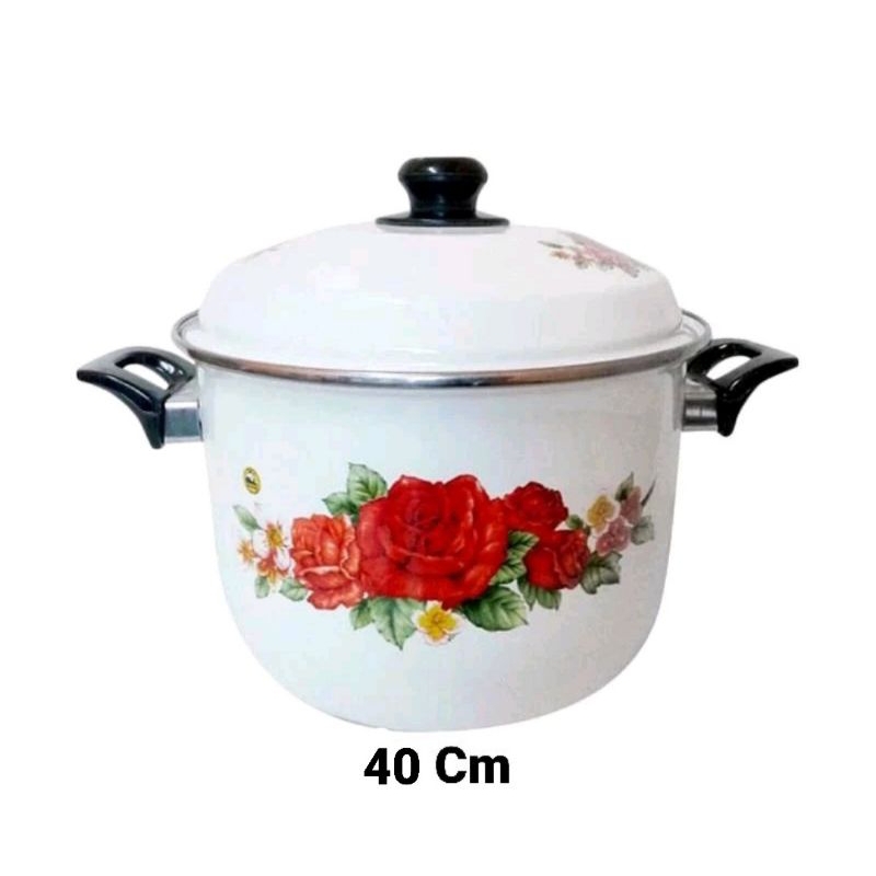 Panci Stock Pot Enamel Bunga Maspion Ukuran 40 Cm