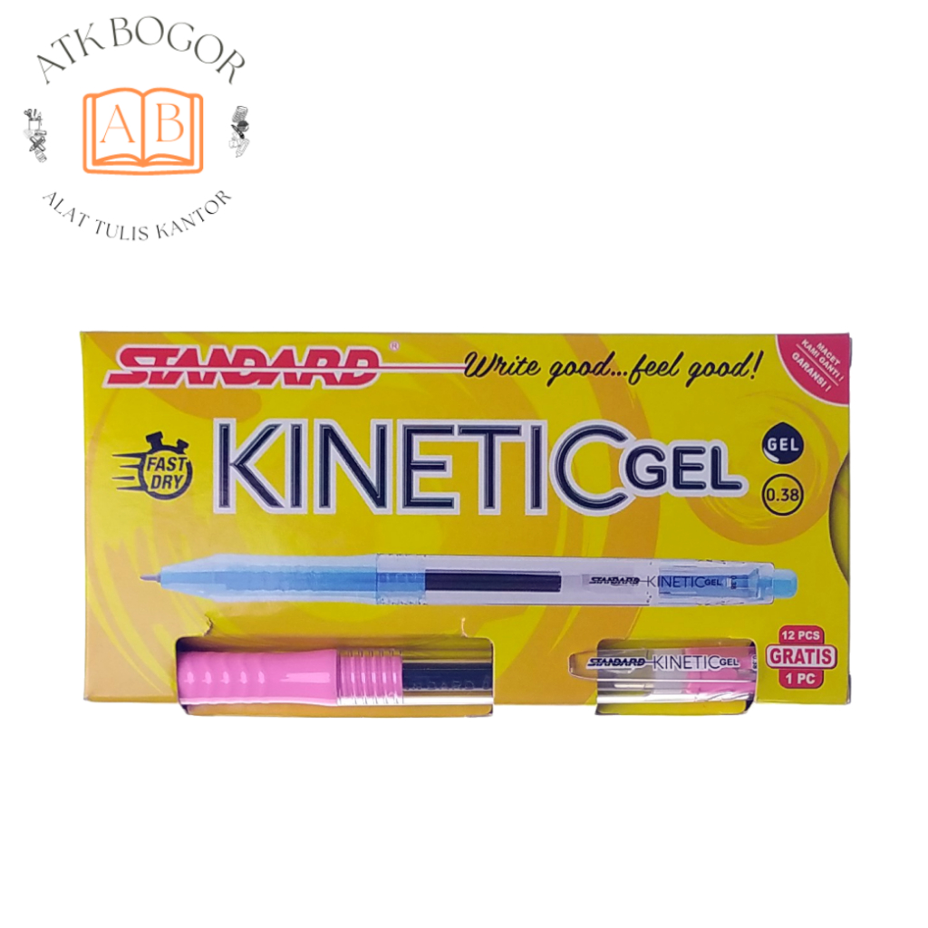 

Pulpen Jel Standard Kinetic Retractable Gel Pen Pena Cetek Cepat Kering - 0.38 Hitam [1 Pack / 12 Pcs + Gratis 1 Pc]