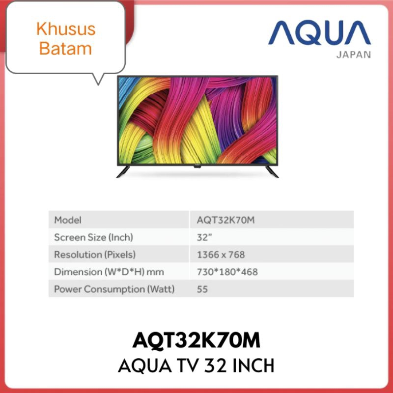 BARU TV LED AQUA AQT32K70M DIGITAL TV 32 INCH
