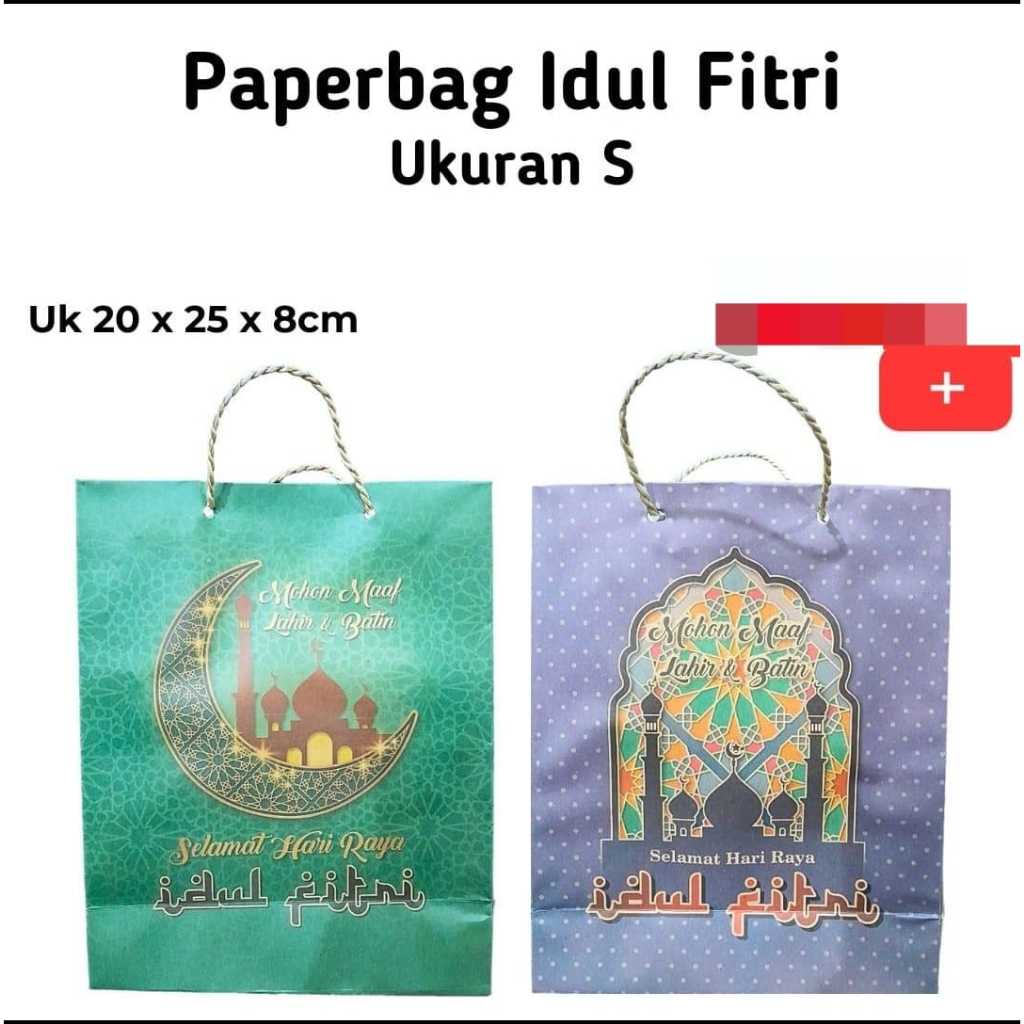 

shopping bag lebaran idul fitri ukuran 21 x 15 x 8 cm ukuran small viz 1 bahan kertas