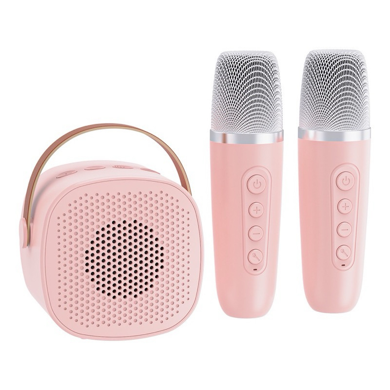 SPEAKER MICROPHONE | Mini Speaker Bluetooth 2Mic 1 Set Karaoke Speaker Ktv Cute Wireless | Portabel 