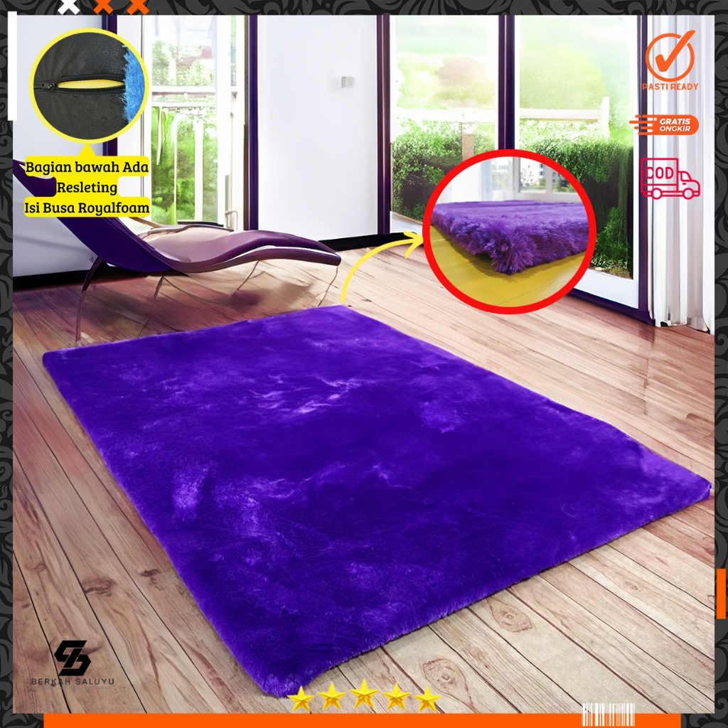 Karpet bulu rasfur empuk ukuran 180X80X5.5CM ISI BUSA SPB