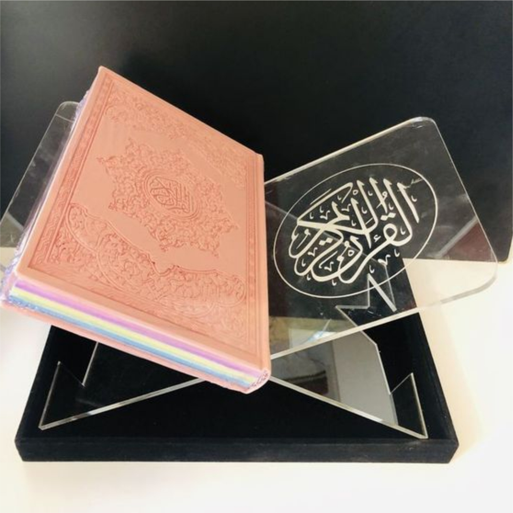 Rekal Quran Akrilik / Quran Stand / Meja Quran Lipat Transparant