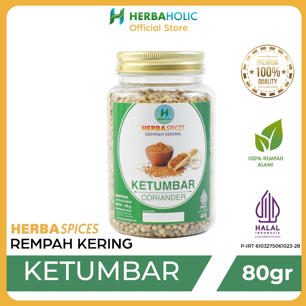 

Herbaholic.id Herbaspice Ketumbar Coriander Rempah Kering 80gr